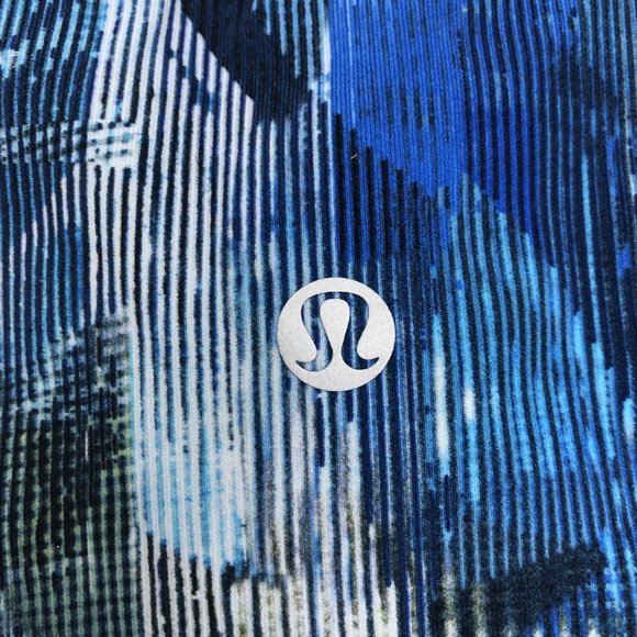 LULULEMON Wunder Under High Rise Leggings Sun Dazed Multi Blue Green Crops Sz 6 - Picture 3 of 5